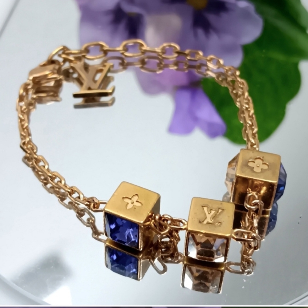 Louis Vuitton Gold and Blue Bracelet - Picture 2 of 4